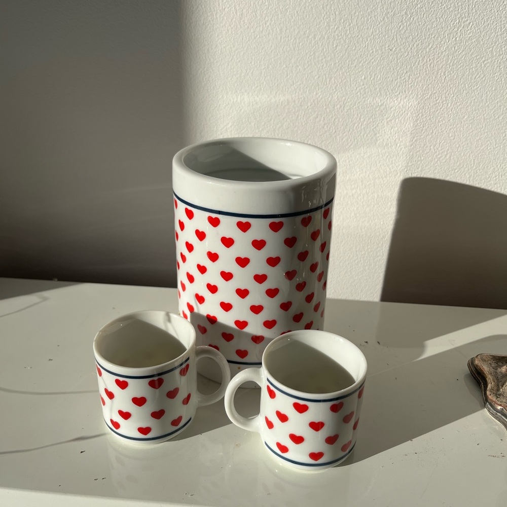 Utensil pot + 2 espresso cups - vintage 80’s -Copco country
